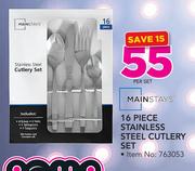 Mainstays 16 Piece Stainless Steel Cutlery Set-Per Set