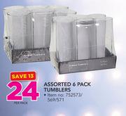 Assorted 6 Pack Tumblers-Per Pack