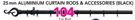Decorland 25mm Aluminium Curtain Rods (Black) 1m 