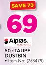 Alplas 50ltr Taupe Dustbin