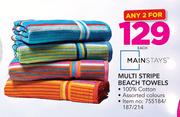 Mainstays Multi Stripe Beach Towels-For 2