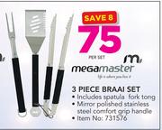 Megamaster 3-Piece Braai Set-Per Set