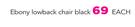 Antracite Ebony Lowback Black Chair-Each