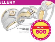 9CT Gold And Silver Dress Rings