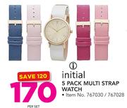 Initial 5 Pack Multi Strap Watch-Per Set