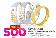Silver/Gold Gents Wedding Rings-Each