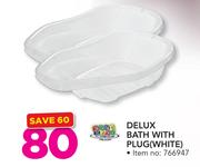 Baby Care Deluxe Bath With Plug(White)