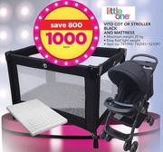 Little One Vito Cot Or Stroller Black And Mattress-Each