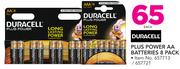 Duracell Plus Power AA Batteries 8 Pack-Each