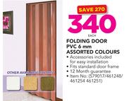 Folding Door PVC 6mm Colours-Each