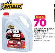 Shield Splash Car & Wax Shampoo-5Ltr