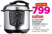Salton 6Ltr Electric Pressure Cooker SEPC-01