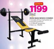 Everlast Iron Man Bench Combo Including 20Kg Vinyl Barbel Set