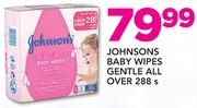 Johnsons Baby Wipes Gentle All Over 288's Pack