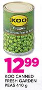 Koo Canned Fresh Garden Peas-410g