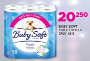 Baby Soft Toilet Rolls 2 Ply 18's