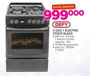 Defy 3 Gas 1 Electric Black Stove