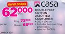 Casa Double Poly Cotton Assorted Comforter 200 x 200cm With 2 Matching Pillowcases-Each