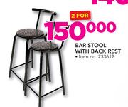 Bar Stool With Back Rest-For 2
