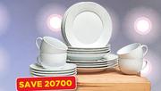 Always Home 20-Piece White Dinner Set Rim Shape Super-Per Set