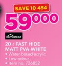 Homestead 20ltr Fast Hide Matt White PVA