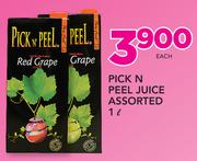 Pick N Peel Juice Assorted-1Ltr Each