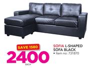 Sofia L-Shaped Sofa Black