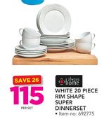 Always Home White 20 Piece Rim Shape Super Dinnerset