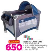 Little One Deluxe Camp Cot With Mosquito Net, Canopy & Storage Bag