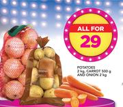 Potatos 2Kg, Carrot 500gm And Onion 2Kg Combo