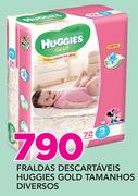 Fraldas Descartaveis Huggies Gold Tamanhos Diversos