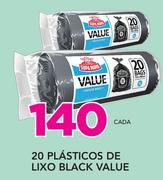 20 Plasticos de Lixo Black Value-cada