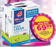 Clover Full Cream, Low Fat Or Fat Free Milk-6x1Ltr Per Pack