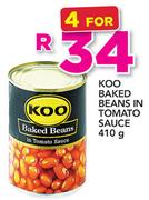 Koo Baked Beans In Tomato Sauce-4x410g
