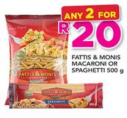 Fattis & Monis Macaroni Or Spaghetti-2x500g