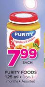 Purity Foods-125ml Each