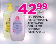 Johnsons Baby Top To Toe Wash-500ml Or Bedtime Bath-500ml Each