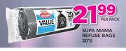 Supa Mama Refuse Bags-20's Per Pack