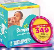 Pampers Active Baby Mega Box(Junior 111's/Maxi Plus 120's/Maxi 132's,Midi 150's Pack)-Per Pack