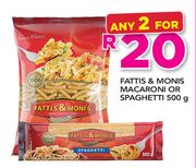 Fattis & Monis Macaroni Or Spaghetti-2x500g