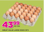 Great Value Large Eggs-30's Tray