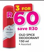 Old Spice Deodorant-3x150ml