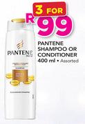 Pantene Shampoo Or Conditioner-3x400ml