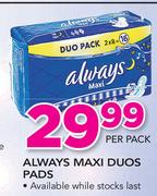 Always Maxi Duos Pads-Per pack