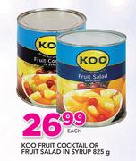 Koo Fruit Cocktail Or Fruit Salad In Syrup-825g Each