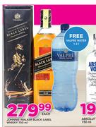 Johnnie Walker Black Label Whisky-750ml With Free Valpre Water-1.5Ltr