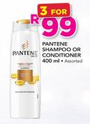 Pantene Shampoo Or Conditioner-3 x 400ml