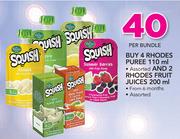 4 x Rhodes Puree-110ml & 2 x Rhodes Fruit Juices-200ml Per Bundle