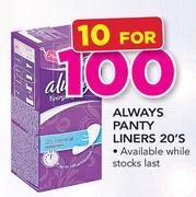 Always Panty Liners-10 x 20's
