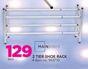 Mainstays 2 Tier Shoe Rack-Each